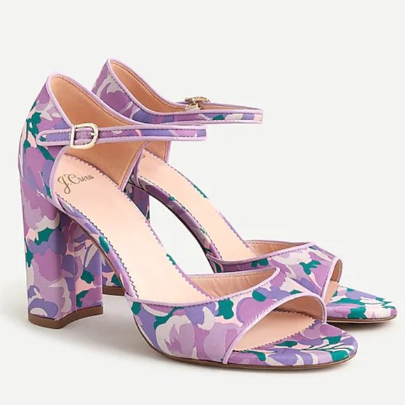 J. Crew Shoes - J Crew Stacked Heel Ratti Lilac Print Sandals - 8